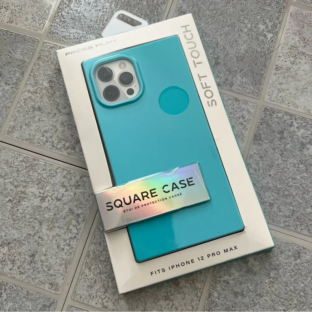 NIB iPhone 12 Pro Max Soft Touch Square Blue Case
